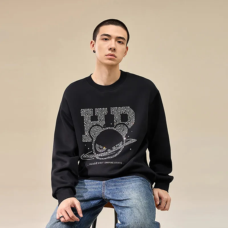 HIPANDA Sweatshirt Trendy Luxury Streetwear Loose Fit Top Unisex-3