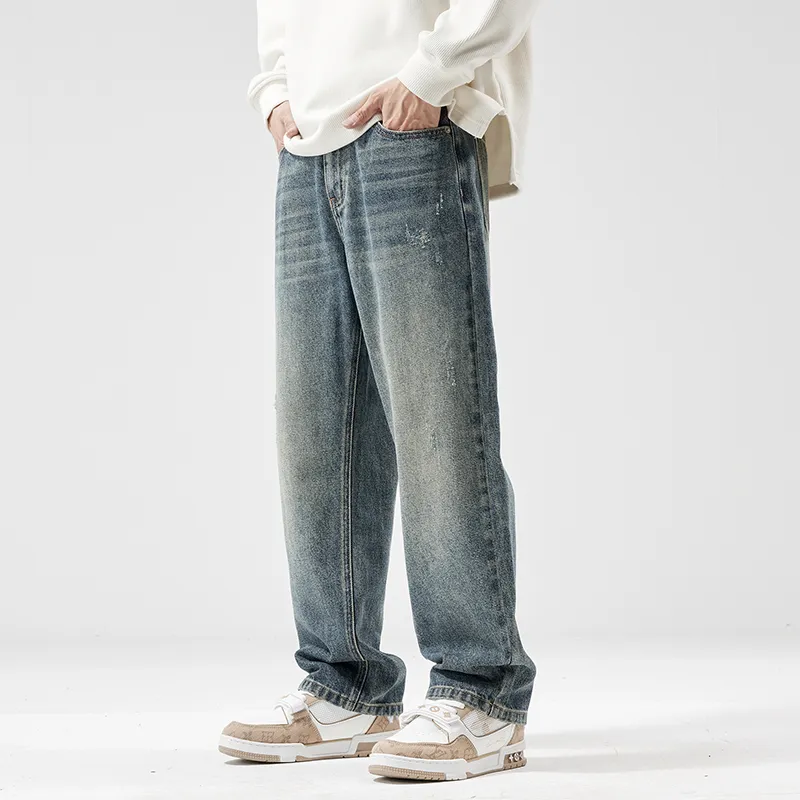 HIPANDA Jeans Men's Nostalgic Blue-4