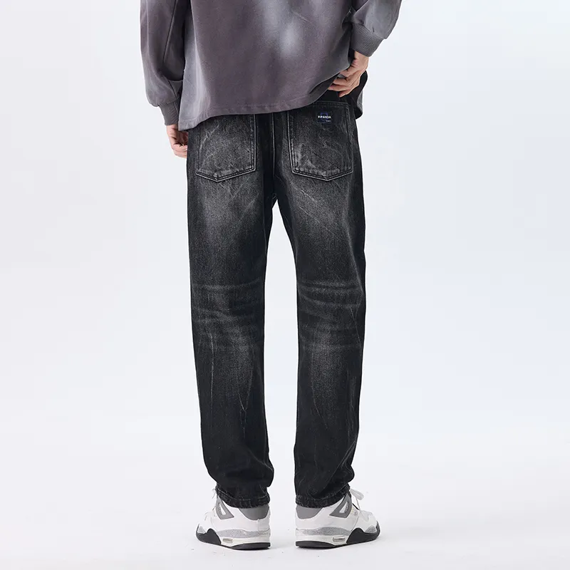 HIPANDA Jeans Men Gray Black-7