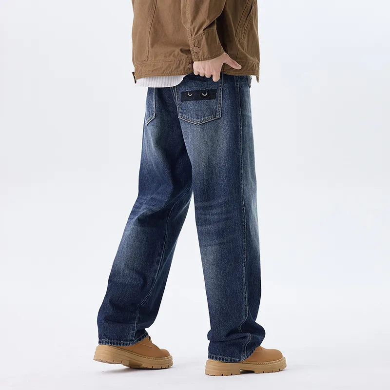 HIPANDA Jeans Men's Vintage Blue-1