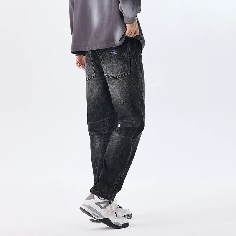 HIPANDA Jeans Men Gray Black-2