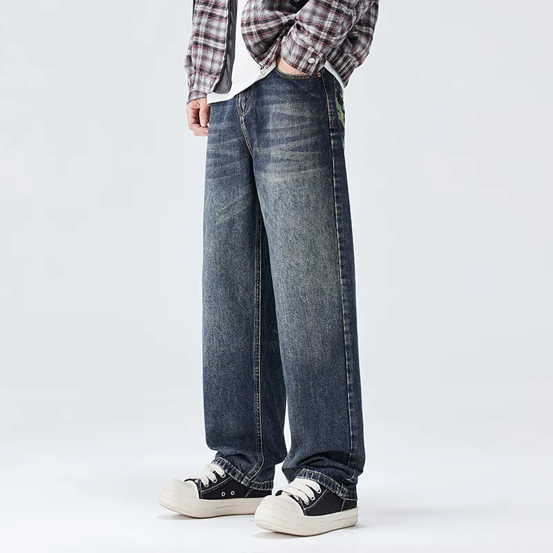 HIPANDA Jeans Men Blue Gray-2