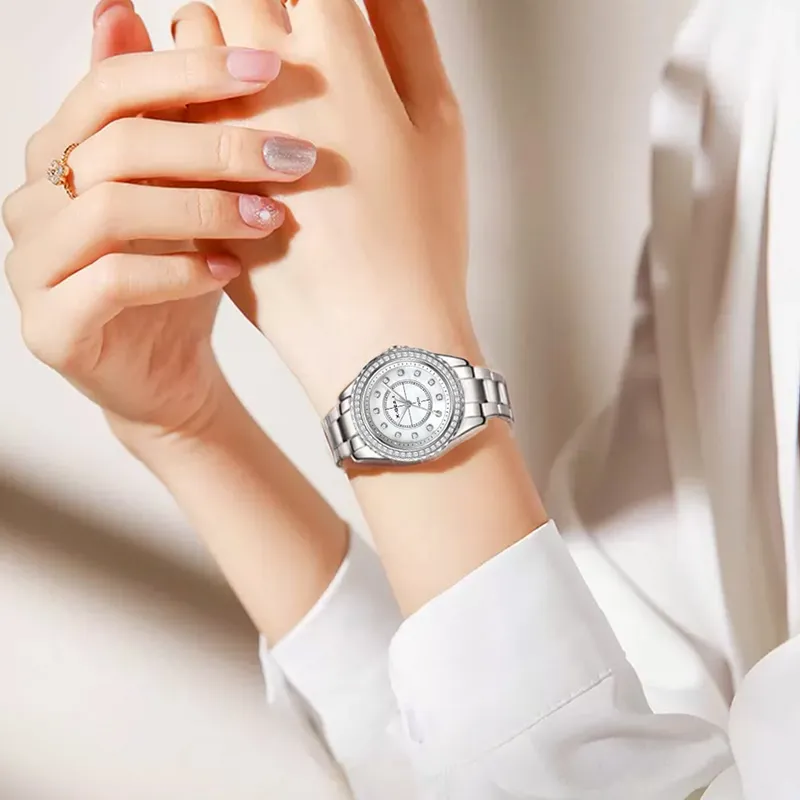 X-GEAR Automatic Mechanical Movement Alloy Strap Watch Women's Watch White Dial-3