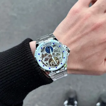 X GEAR Starry Series Mechanical Movement Stainless Steel Watchband Watch Men's Watches White Dial