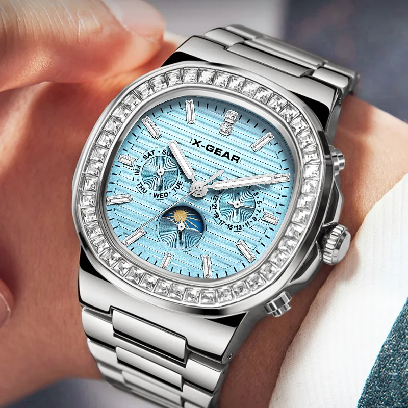 X GEAR Automatic Mechanical Movement Stainless Steel Watchband Watch Men's Watches Blue Dial-2