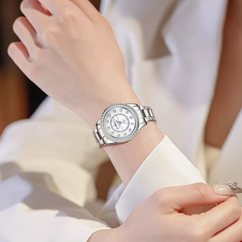 X-GEAR Automatic Mechanical Movement Alloy Strap Watch Women's Watch White Dial-2