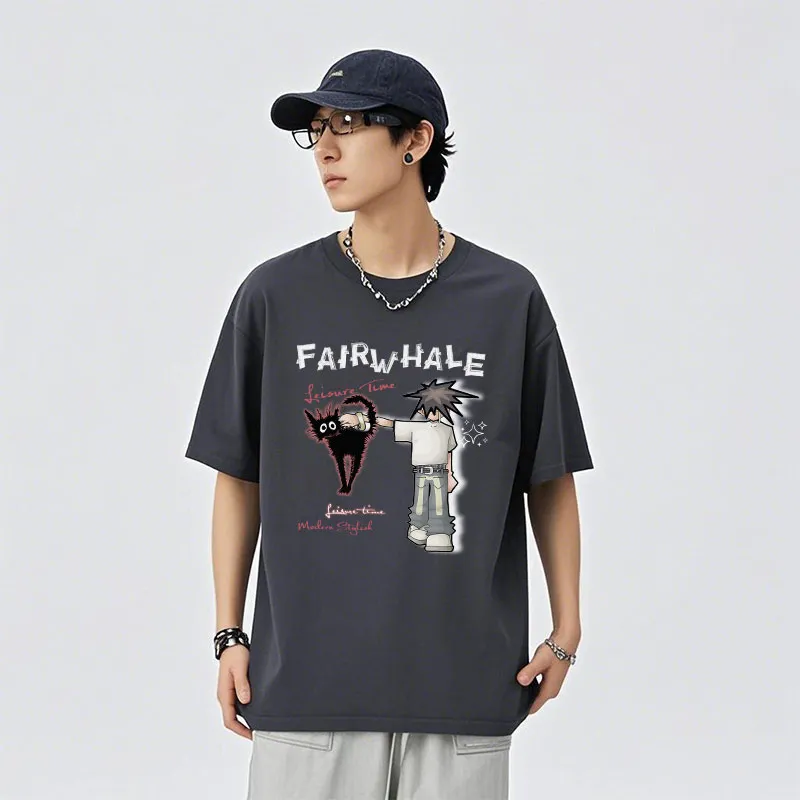FAIRWHALE Drop Shoulder Sleeve T Shirt Unisex-14