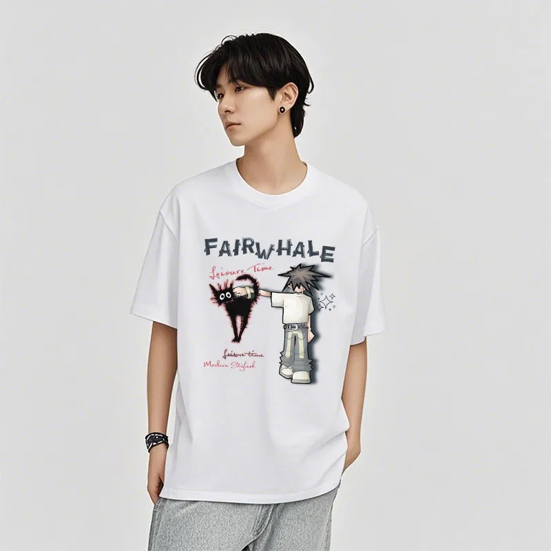FAIRWHALE Drop Shoulder Sleeve T Shirt Unisex-6
