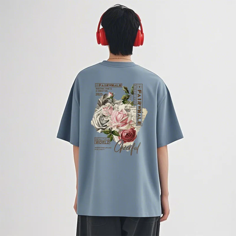 FAIRWHALE Drop Shoulder Sleeve T Shirt Unisex-18
