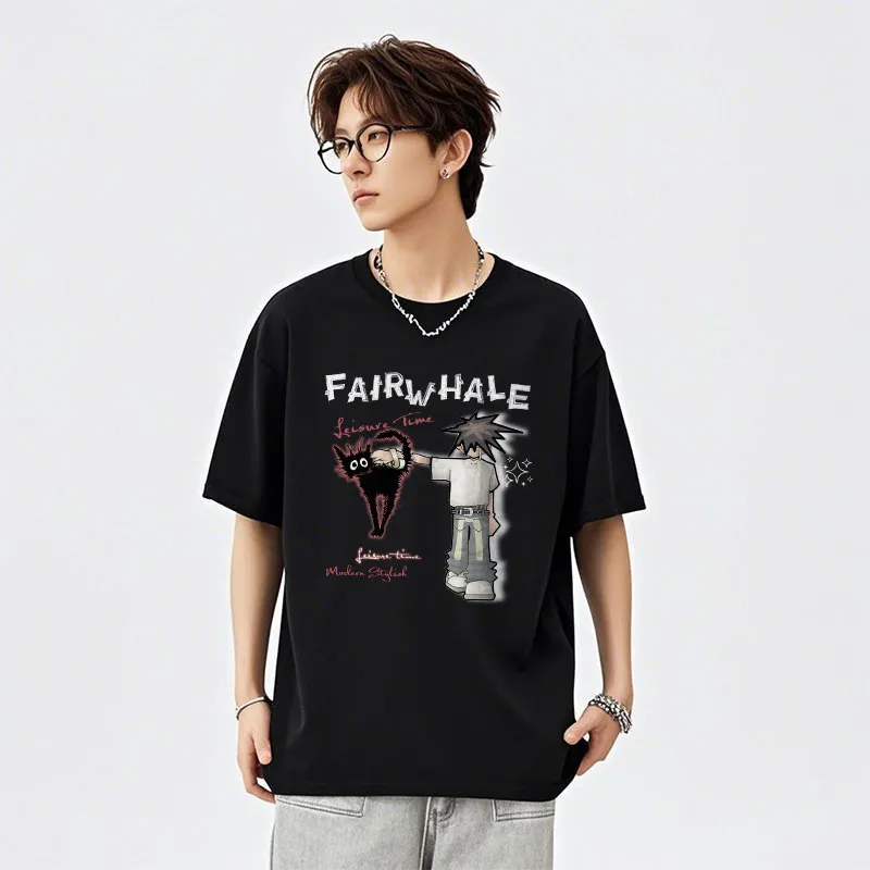 FAIRWHALE Drop Shoulder Sleeve T Shirt Unisex-2