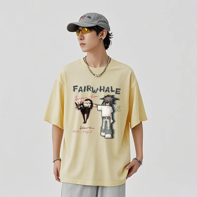 FAIRWHALE Drop Shoulder Sleeve T Shirt Unisex-10