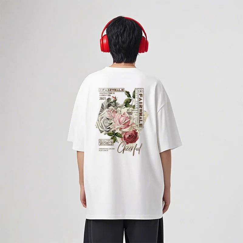 FAIRWHALE Drop Shoulder Sleeve T Shirt Unisex-6