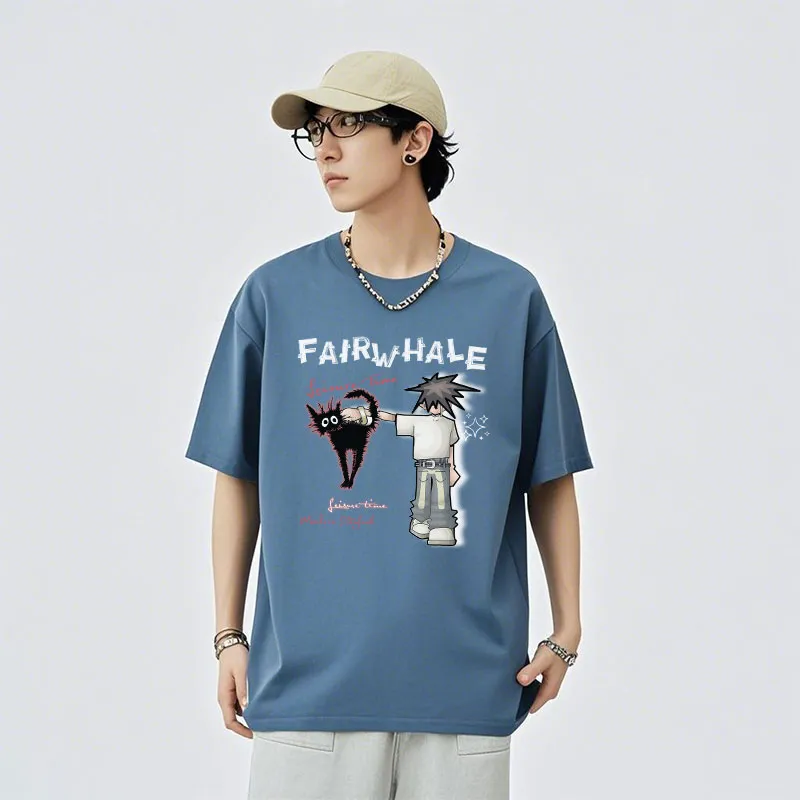 FAIRWHALE Drop Shoulder Sleeve T Shirt Unisex-18