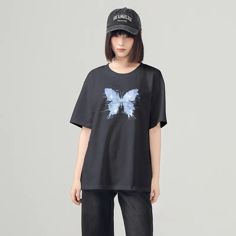 Cotton Drop Shoulder Sleeve T Shirt Women's-18