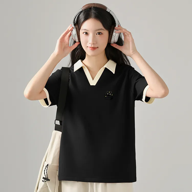 Cotton Polo Shirts Women's-10