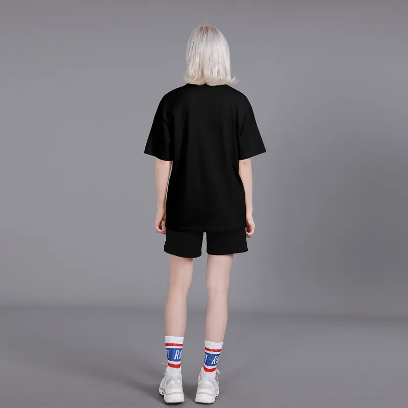 Cotton Drop Shoulder Sleeve T Shirt Women's-2