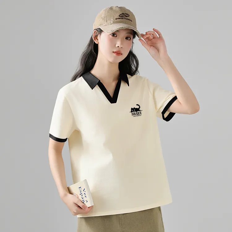 Cotton Polo Shirts Women's-4