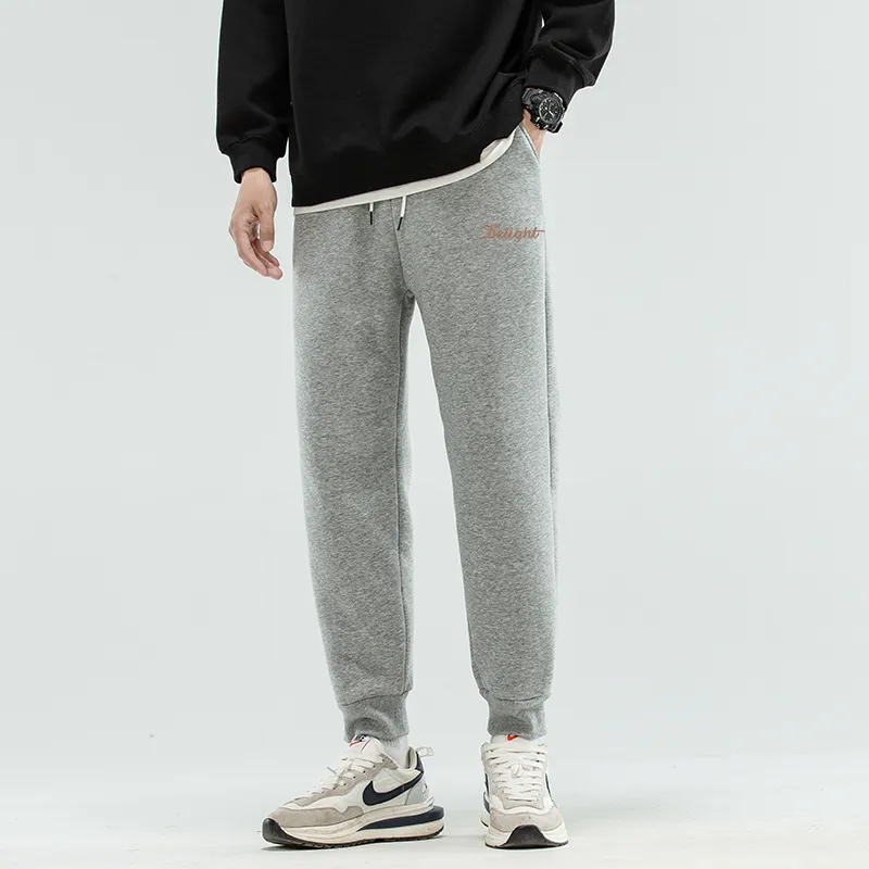Cotton Casual Pants Unisex Heather Gray-1