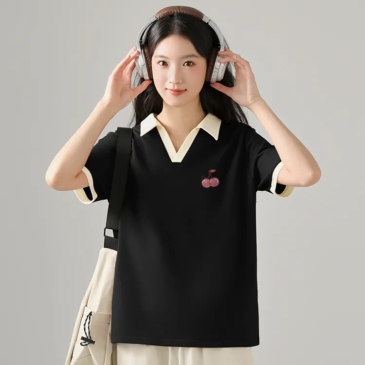 Cotton Polo Shirts Women's-10
