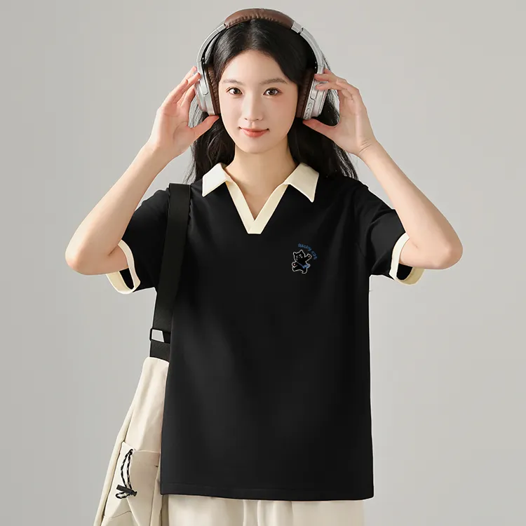 Cotton Polo Shirts Women's-10