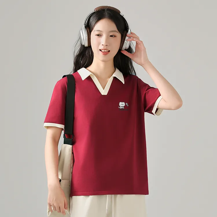 Cotton Polo Shirts Women's-7