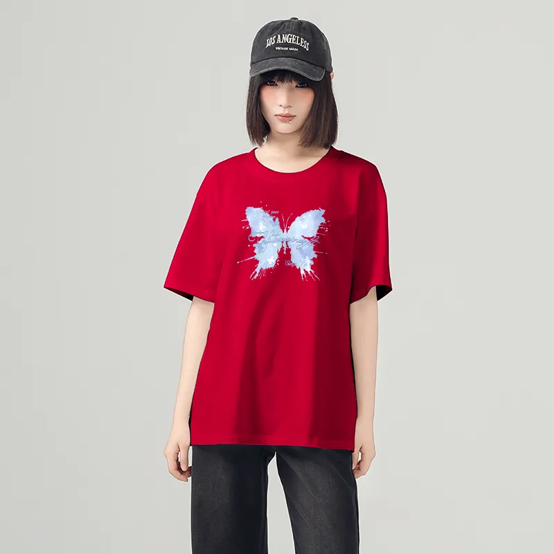 Cotton Drop Shoulder Sleeve T Shirt Women's-38