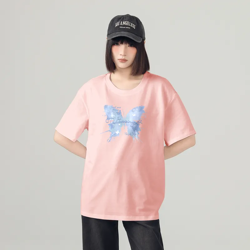 Cotton Drop Shoulder Sleeve T Shirt Women's-22