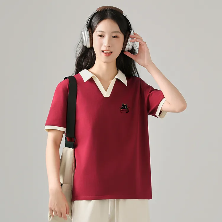 Cotton Polo Shirts Women's-7