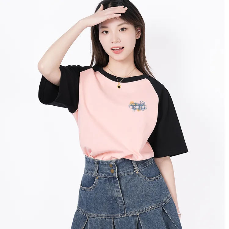 Cotton Raglan Sleeve T Shirt Women's-4