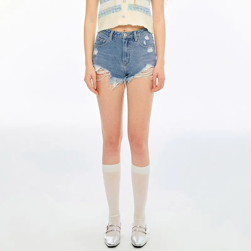 ANDREA MARTIN Denim Shorts Women's Blue-2