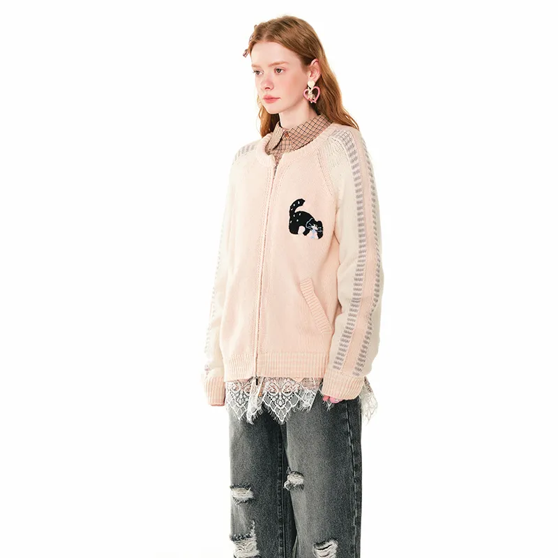 ANDREA MARTIN Faux Fur Knit Cardigan Women's-9