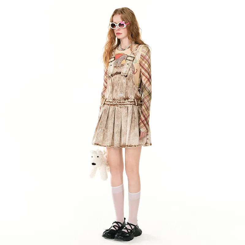 ANDREA MARTIN Slip Dress Women's Brown-3