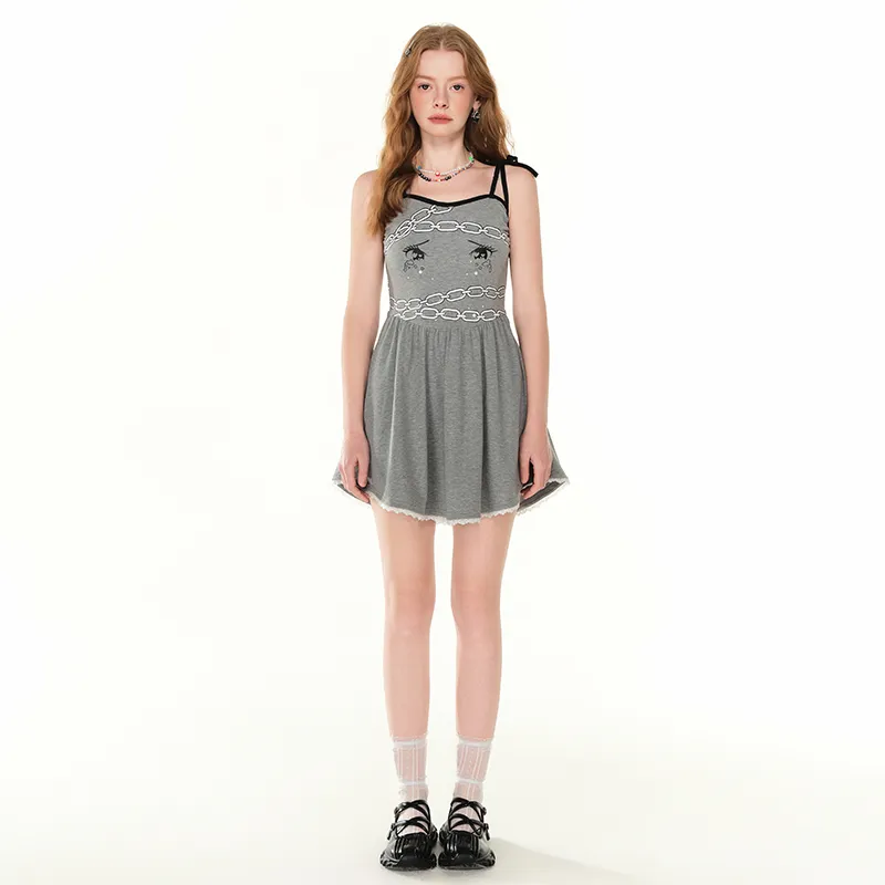 ANDREA MARTIN Slip Dress Women's Gray-3