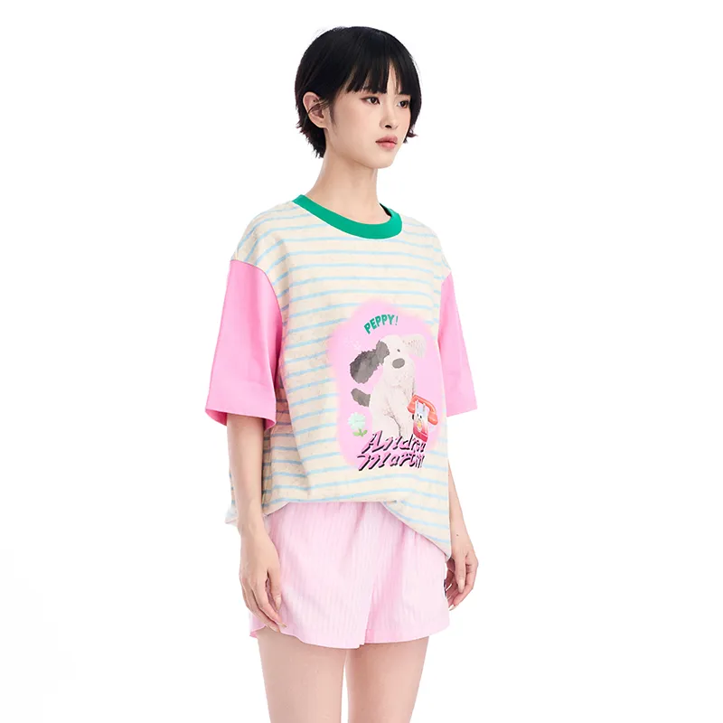 ANDREA MARTIN Drop Shoulder Sleeve T Shirt Women's-16