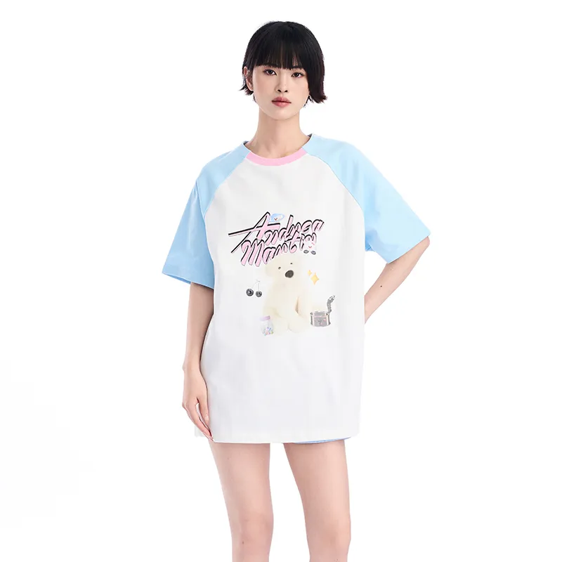 ANDREA MARTIN T Shirts Women's Blue With White Lettering-4