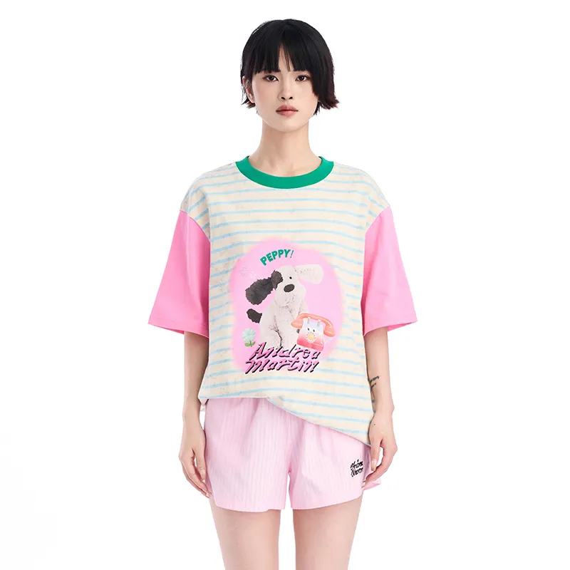 ANDREA MARTIN Drop Shoulder Sleeve T Shirt Women's-15