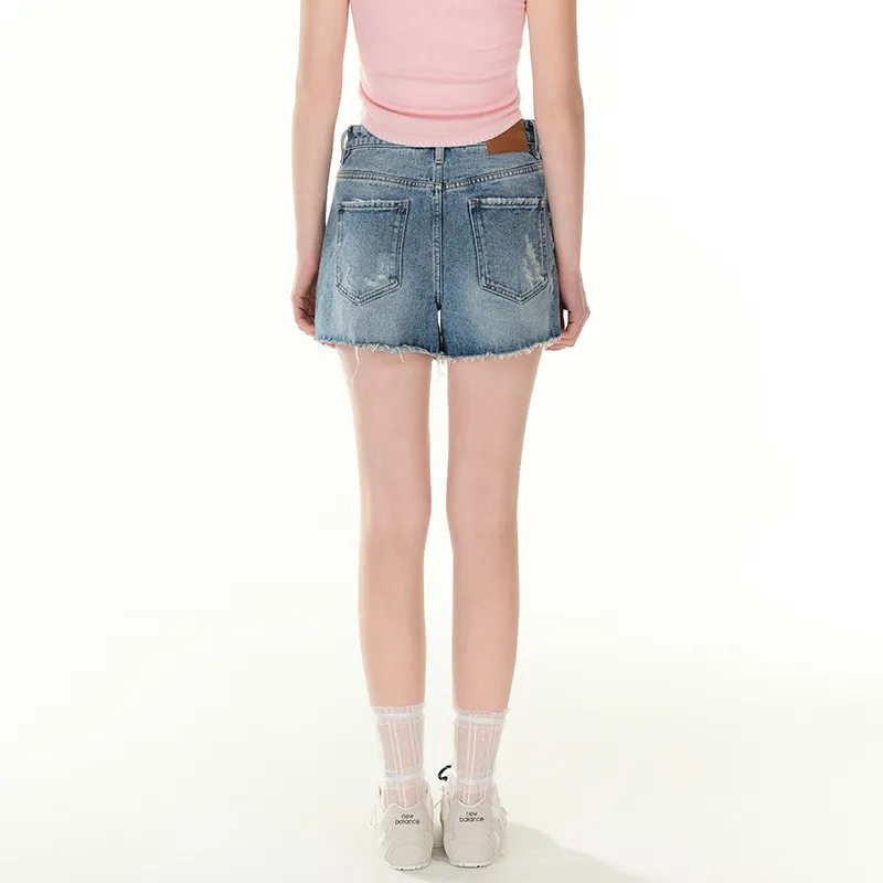 ANDREA MARTIN Denim Shorts Women's Blue-5