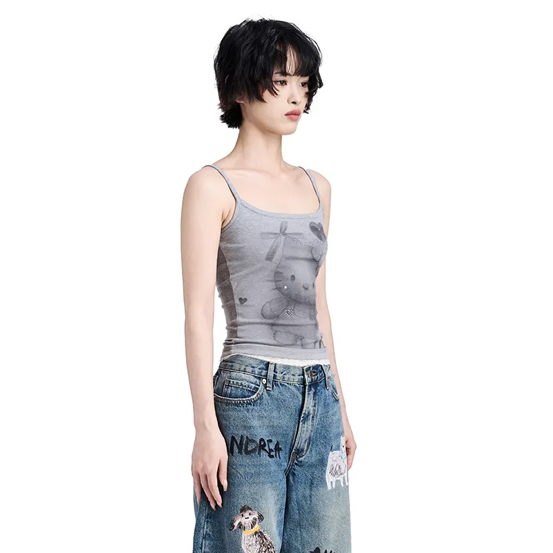 ANDREA MARTIN Tank Tops Women's Gray-3