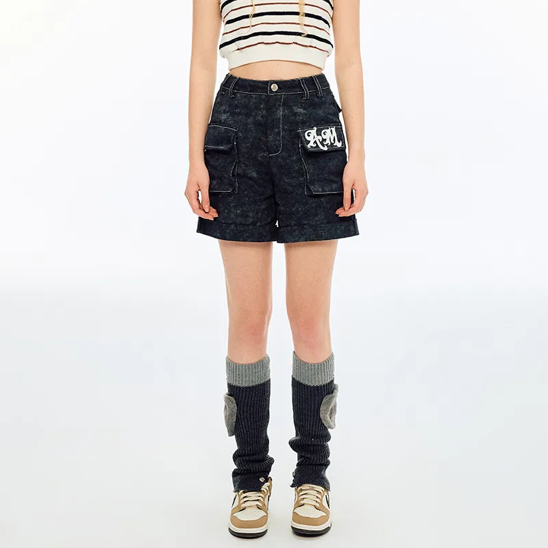 ANDREA MARTIN Denim Shorts Women's Black-2