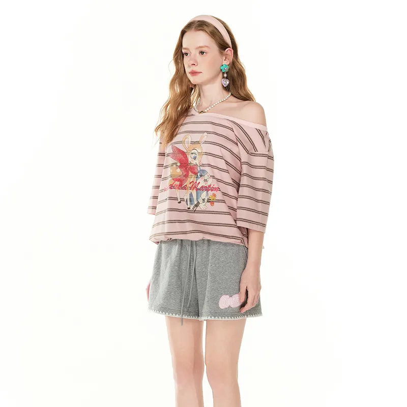 ANDREA MARTIN Drop Shoulder Sleeve T Shirt Women's-9