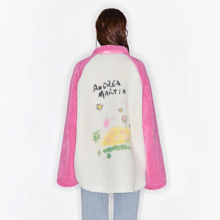 ANDREA MARTIN Velvet Jackets Women's Pink White-2