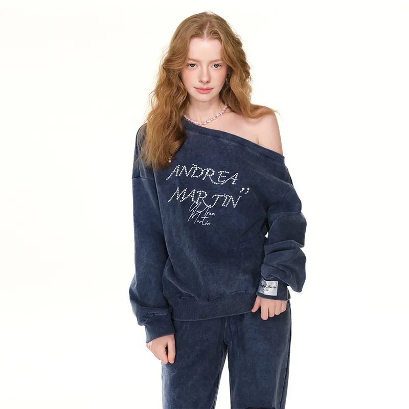 ANDREA MARTIN Sweatshirt Women's Navy Blue-2