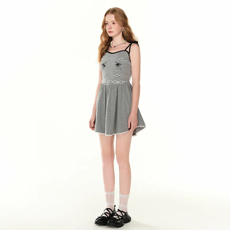ANDREA MARTIN Slip Dress Women's Gray-4
