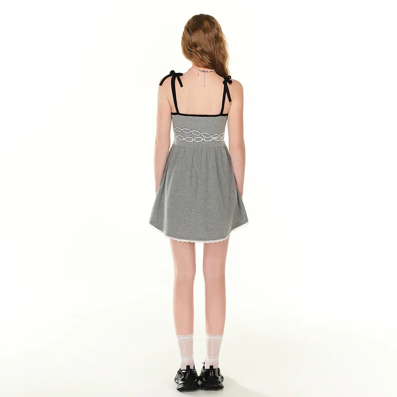 ANDREA MARTIN Slip Dress Women's Gray-5