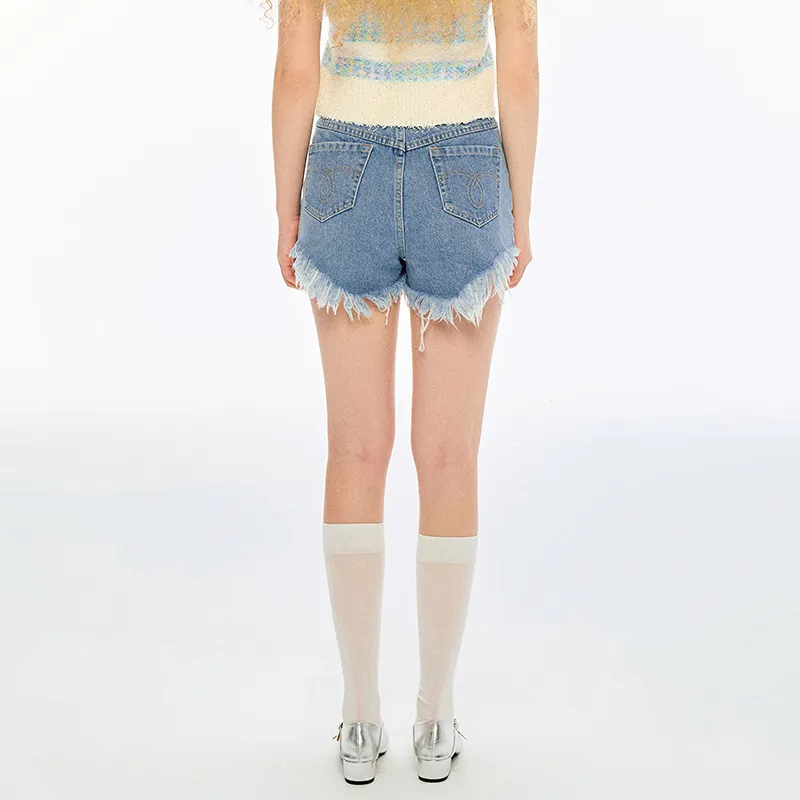 ANDREA MARTIN Denim Shorts Women's Blue-5