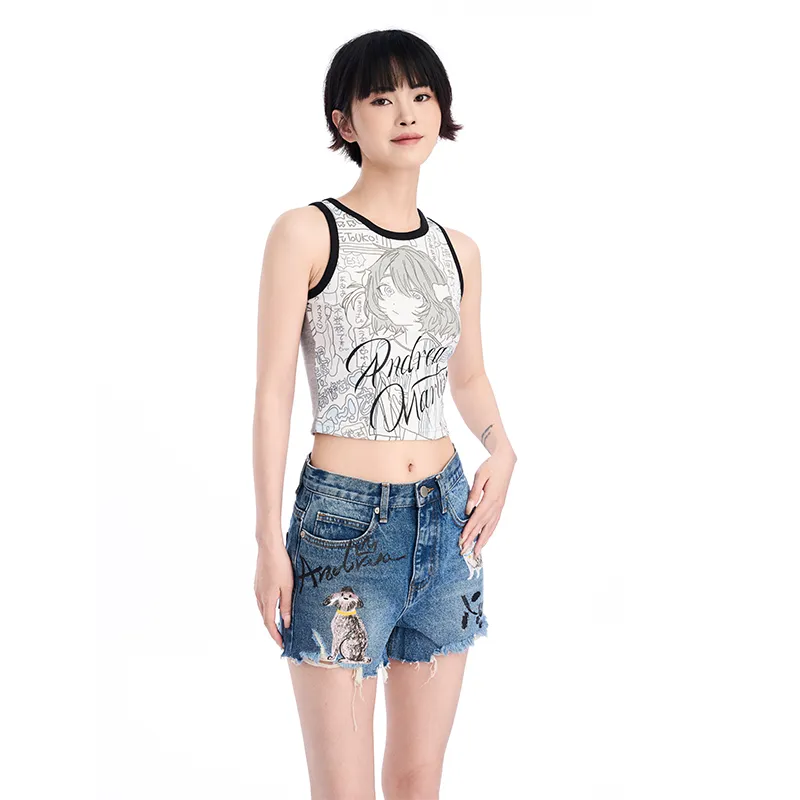 ANDREA MARTIN Tank Tops Women's Gray-4
