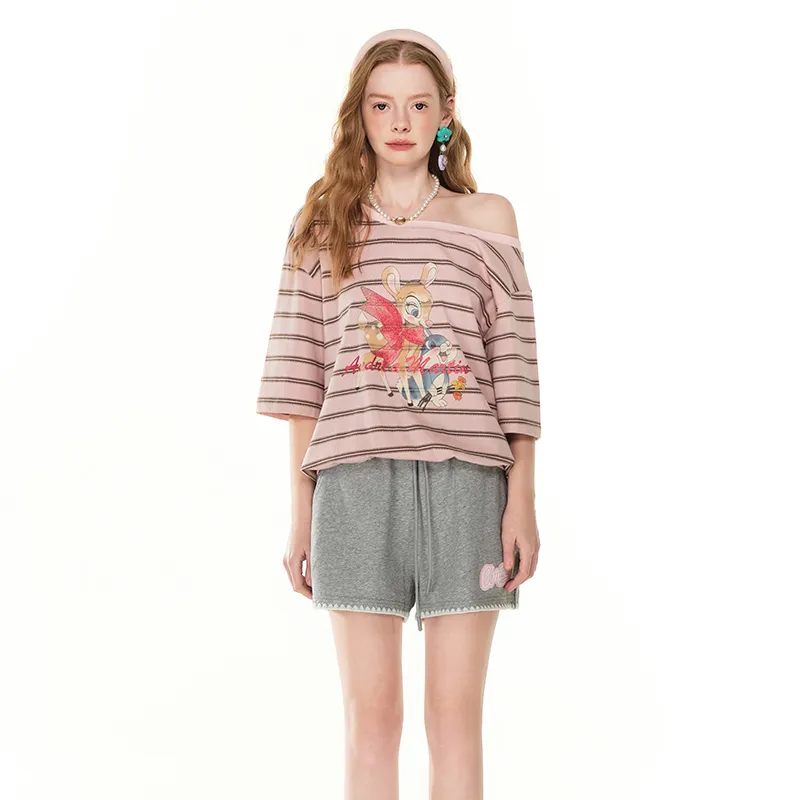 ANDREA MARTIN Drop Shoulder Sleeve T Shirt Women's-8