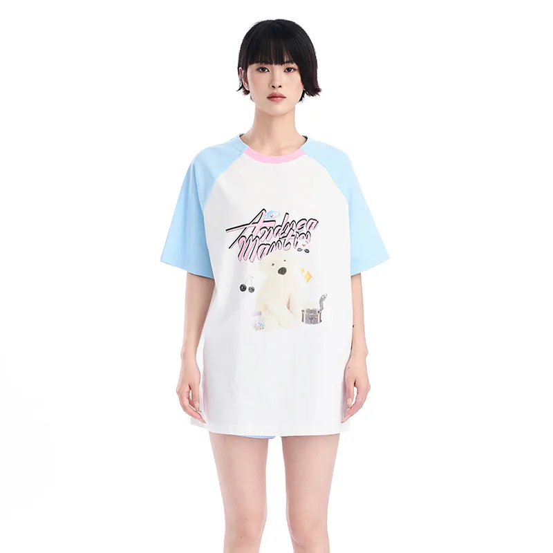 ANDREA MARTIN T Shirts Women's Blue With White Lettering-2