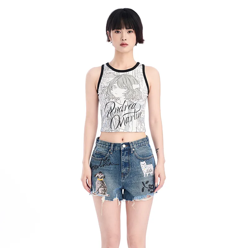 ANDREA MARTIN Tank Tops Women's Gray-2