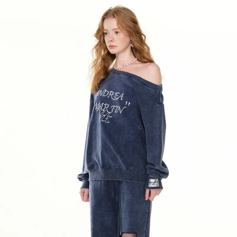 ANDREA MARTIN Sweatshirt Women's Navy Blue-3